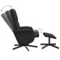 vidaXL Sillón reclinable con reposapiés tela negro vidaXL Sillón reclinable con reposapiés tela negro
