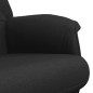 vidaXL Sillón reclinable con reposapiés tela negro vidaXL Sillón reclinable con reposapiés tela negro