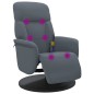vidaXL Sillón reclinable masaje con reposapiés terciopelo gris oscuro vidaXL Sillón reclinable masaje con reposapiés terciopelo gris oscuro
