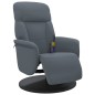 vidaXL Sillón reclinable masaje con reposapiés terciopelo gris oscuro vidaXL Sillón reclinable masaje con reposapiés terciopelo gris oscuro