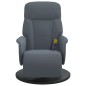 vidaXL Sillón reclinable masaje con reposapiés terciopelo gris oscuro vidaXL Sillón reclinable masaje con reposapiés terciopelo gris oscuro