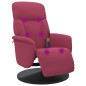 vidaXL Sillón reclinable masaje con reposapiés terciopelo rojo tinto vidaXL Sillón reclinable masaje con reposapiés terciopelo rojo tinto
