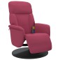 vidaXL Sillón reclinable masaje con reposapiés terciopelo rojo tinto vidaXL Sillón reclinable masaje con reposapiés terciopelo rojo tinto