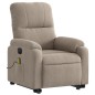 vidaXL Sillón masaje eléctrico reclinable elevable tela gris taupe vidaXL Sillón masaje eléctrico reclinable elevable tela gris taupe