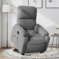 vidaXL Sillón reclinable masaje elevable tela microfibra gris oscuro vidaXL Sillón reclinable masaje elevable tela microfibra gris oscuro