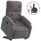 vidaXL Sillón reclinable masaje elevable tela microfibra gris oscuro vidaXL Sillón reclinable masaje elevable tela microfibra gris oscuro