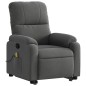 vidaXL Sillón reclinable masaje elevable tela microfibra gris oscuro vidaXL Sillón reclinable masaje elevable tela microfibra gris oscuro