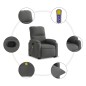vidaXL Sillón reclinable masaje elevable tela microfibra gris oscuro vidaXL Sillón reclinable masaje elevable tela microfibra gris oscuro