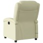 vidaXL Sillón reclinable de masaje cuero auténtico crema vidaXL Sillón reclinable de masaje cuero auténtico crema