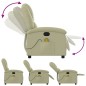 vidaXL Sillón reclinable de masaje cuero auténtico crema vidaXL Sillón reclinable de masaje cuero auténtico crema
