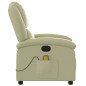 vidaXL Sillón reclinable de masaje cuero auténtico crema vidaXL Sillón reclinable de masaje cuero auténtico crema