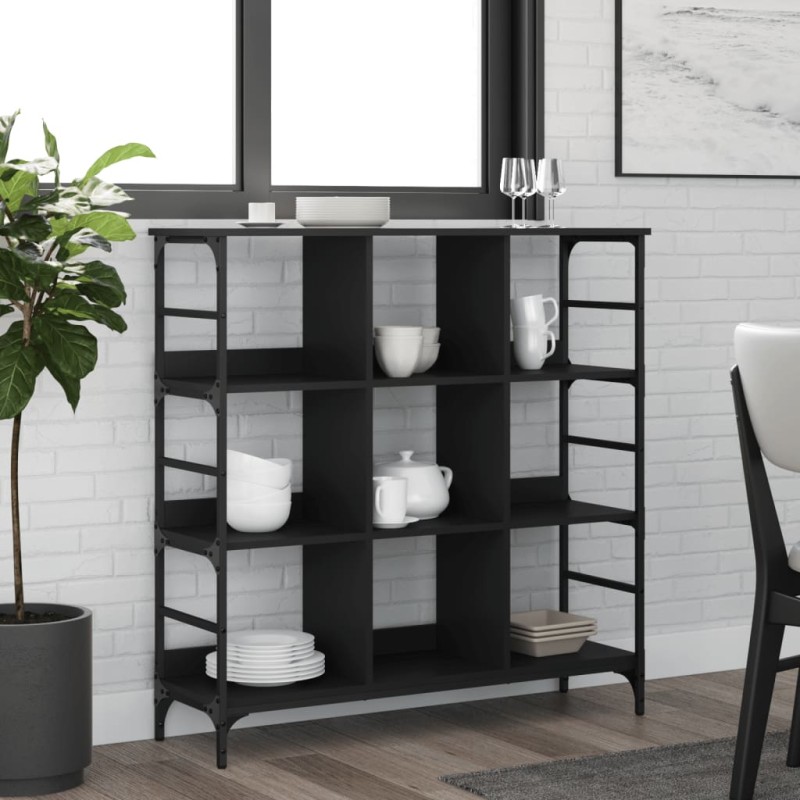 vidaXL Aparador de madera de ingeniería negro 102x32x103,5 cm vidaXL Aparador de madera de ingeniería negro 102x32x103,5 cm