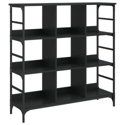 vidaXL Aparador de madera de ingeniería negro 102x32x103,5 cm