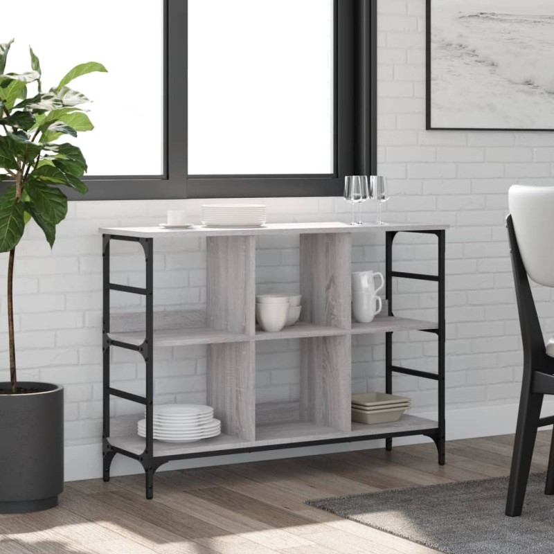 vidaXL Aparador de madera de ingeniería gris Sonoma 102x32x73,5 cm