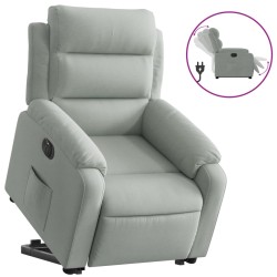vidaXL Sillón eléctrico reclinable elevable de terciopelo gris claro