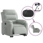 vidaXL Sillón eléctrico reclinable elevable de terciopelo gris claro vidaXL Sillón eléctrico reclinable elevable de terciopelo gris claro