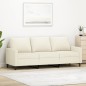 vidaXL Sofá de 3 plazas terciopelo color crema 180 cm vidaXL Sofá de 3 plazas terciopelo color crema 180 cm