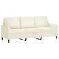 vidaXL Sofá de 3 plazas terciopelo color crema 180 cm vidaXL Sofá de 3 plazas terciopelo color crema 180 cm