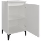 vidaXL Mesita de noche madera contrachapada blanco brillo 40x35x70 cm vidaXL Mesita de noche madera contrachapada blanco brillo 40x35x70 cm