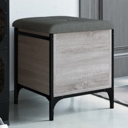 vidaXL Banco con almacenaje madera ingeniería gris Sonoma 42x42x45 cm