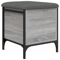 vidaXL Banco con almacenaje madera ingeniería gris Sonoma 42x42x45 cm