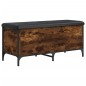 vidaXL Banco almacenaje madera ingeniería roble ahumado 102x42x45 cm vidaXL Banco almacenaje madera ingeniería roble ahumado 102x42x45 cm