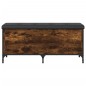 vidaXL Banco almacenaje madera ingeniería roble ahumado 102x42x45 cm vidaXL Banco almacenaje madera ingeniería roble ahumado 102x42x45 cm