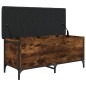 vidaXL Banco almacenaje madera ingeniería roble ahumado 102x42x45 cm vidaXL Banco almacenaje madera ingeniería roble ahumado 102x42x45 cm