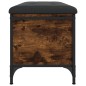 vidaXL Banco almacenaje madera ingeniería roble ahumado 102x42x45 cm vidaXL Banco almacenaje madera ingeniería roble ahumado 102x42x45 cm