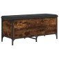 vidaXL Banco almacenaje madera ingeniería roble ahumado 102x42x45 cm vidaXL Banco almacenaje madera ingeniería roble ahumado 102x42x45 cm