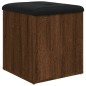 vidaXL Banco con almacenaje madera ingeniería roble marrón 42x42x45 cm vidaXL Banco con almacenaje madera ingeniería roble marrón 42x42x45 cm