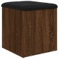 vidaXL Banco con almacenaje madera ingeniería roble marrón 42x42x45 cm vidaXL Banco con almacenaje madera ingeniería roble marrón 42x42x45 cm