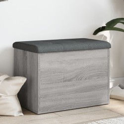 vidaXL Banco con almacenaje madera ingeniería gris Sonoma 62x42x45 cm