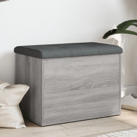 vidaXL Banco con almacenaje madera ingeniería gris Sonoma 62x42x45 cm