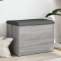 vidaXL Banco con almacenaje madera ingeniería gris Sonoma 62x42x45 cm