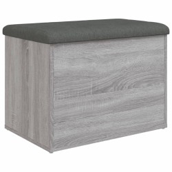 vidaXL Banco con almacenaje madera ingeniería gris Sonoma 62x42x45 cm