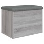vidaXL Banco con almacenaje madera ingeniería gris Sonoma 62x42x45 cm