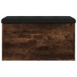 vidaXL Banco con almacenaje madera ingeniería roble ahumado 82x42x45cm vidaXL Banco con almacenaje madera ingeniería roble ahumado 82x42x45cm