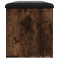 vidaXL Banco con almacenaje madera ingeniería roble ahumado 82x42x45cm vidaXL Banco con almacenaje madera ingeniería roble ahumado 82x42x45cm