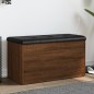 vidaXL Banco con almacenaje madera ingeniería roble marrón 82x42x45 cm vidaXL Banco con almacenaje madera ingeniería roble marrón 82x42x45 cm
