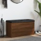 vidaXL Banco con almacenaje madera ingeniería roble marrón 82x42x45 cm vidaXL Banco con almacenaje madera ingeniería roble marrón 82x42x45 cm