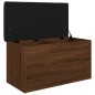 vidaXL Banco con almacenaje madera ingeniería roble marrón 82x42x45 cm vidaXL Banco con almacenaje madera ingeniería roble marrón 82x42x45 cm
