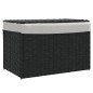 vidaXL Cesto de ropa sucia con tapa ratán sintético negro 55,5x35x34cm vidaXL Cesto de ropa sucia con tapa ratán sintético negro 55,5x35x34cm