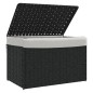 vidaXL Cesto de ropa sucia con tapa ratán sintético negro 55,5x35x34cm vidaXL Cesto de ropa sucia con tapa ratán sintético negro 55,5x35x34cm
