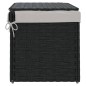 vidaXL Cesto de ropa sucia con tapa ratán sintético negro 55,5x35x34cm vidaXL Cesto de ropa sucia con tapa ratán sintético negro 55,5x35x34cm