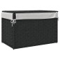 vidaXL Cesto de ropa sucia con tapa ratán sintético negro 55,5x35x34cm vidaXL Cesto de ropa sucia con tapa ratán sintético negro 55,5x35x34cm