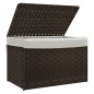 vidaXL Cesto para ropa sucia con tapa ratán marrón oscuro 55,5x35x34cm vidaXL Cesto para ropa sucia con tapa ratán marrón oscuro 55,5x35x34cm