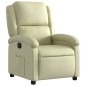 vidaXL Sillón reclinable eléctrico de cuero auténtico blanco crema vidaXL Sillón reclinable eléctrico de cuero auténtico blanco crema