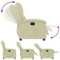vidaXL Sillón reclinable eléctrico de cuero auténtico blanco crema vidaXL Sillón reclinable eléctrico de cuero auténtico blanco crema