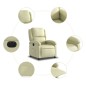 vidaXL Sillón reclinable eléctrico de cuero auténtico blanco crema vidaXL Sillón reclinable eléctrico de cuero auténtico blanco crema